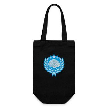 Laurel Wreath Brain Stars Coat of Arms - Gift Bag for Bottles - black - Front