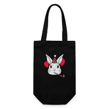 Birthday Child Rabbit Tröte Party Hat - Gift Bag for Bottles - black - Front