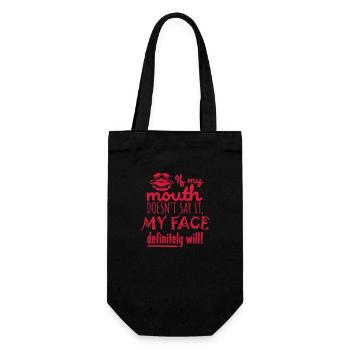 my face definitely will - Geschenkbeutel für Flaschen - Schwarz - Vorne