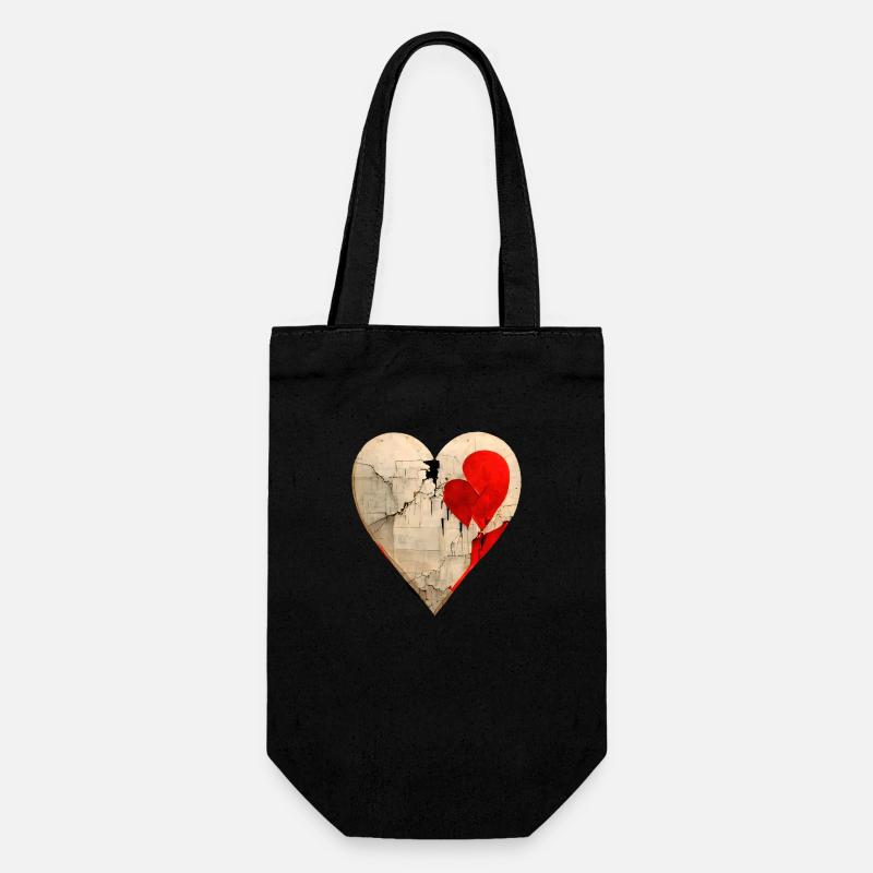 GEBROCHENES HERZ - Geschenkbeutel für Flaschen - Schwarz