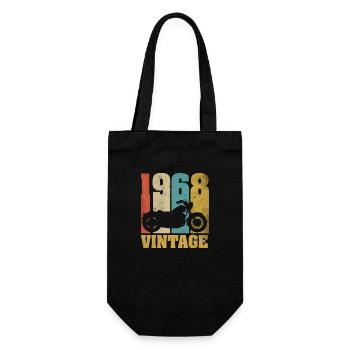 1968 Jahrgang Geburtstag Biker Motorrad Geschenk - Geschenkbeutel für Flaschen - Schwarz - Vorne
