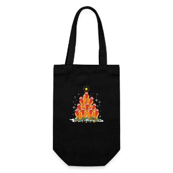 Hot Dog Fast Food Tree Christmas Tree - Gift Bag for Bottles - black - Front