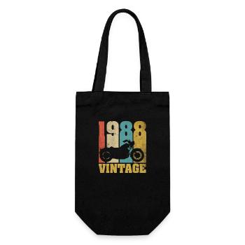 1988 Jahrgang Geburtstag Biker Motorrad Geschenk - Geschenkbeutel für Flaschen - Schwarz - Vorne