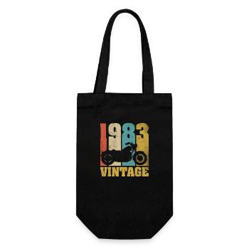 1983 Jahrgang Geburtstag Biker Motorrad Geschenk - Geschenkbeutel für Flaschen - Schwarz - Vorne