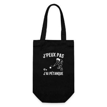 Je peux pas j'ai pétanque cadeau pétanque joueurs - Sac à bouteille - noir - Devant
