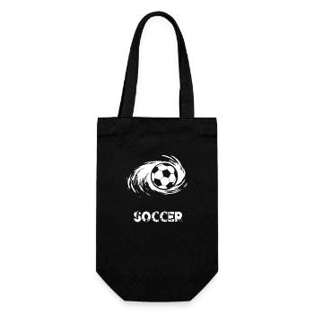 Soccer Fussball - Geschenkbeutel für Flaschen - Schwarz - Vorne
