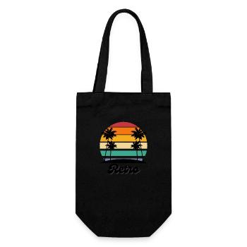 Retro Vintage unter Palmen - Geschenkbeutel für Flaschen - Schwarz - Vorne