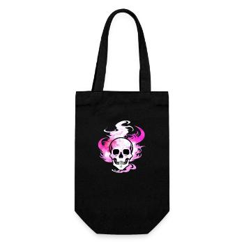 Fire Skull Smoke Pink Skeleton Flames 2 - Gift Bag for Bottles - black - Front