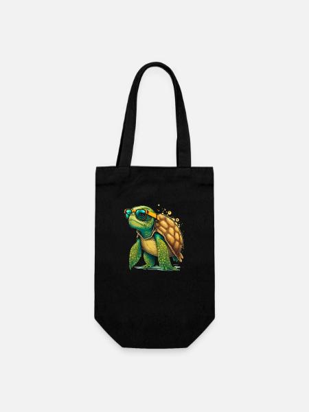 Turtle old - Gift Bag for Bottles - black