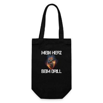 Herz Adrenalin Angeln Drillen - Geschenkbeutel für Flaschen - Schwarz - Vorne