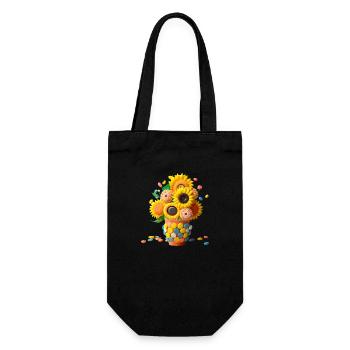 The bouquet of sunflowers - Gift Bag for Bottles - black - Front