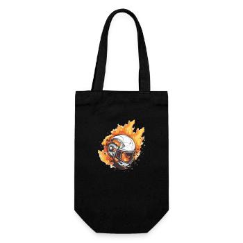 Helmet on fire - Gift Bag for Bottles - black - Front