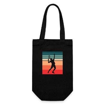 Tennis Sport Tennismatch Spruch - Geschenkbeutel für Flaschen - Schwarz - Vorne