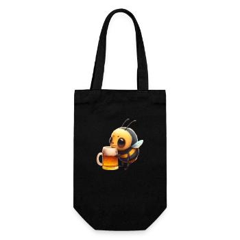 La petite abeille boit une grosse bière - Sac à bouteille - noir - Devant