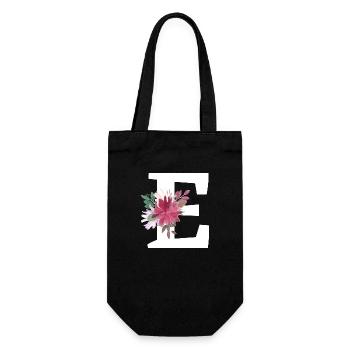 Blumenbrief - Geschenkbeutel für Flaschen - Schwarz - Vorne