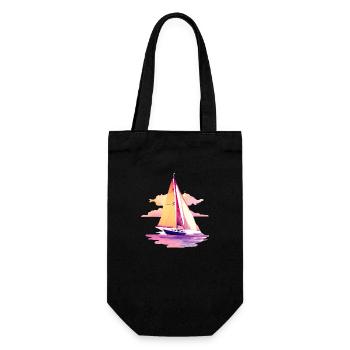 Sailing Sailing Sailing Sailing Sailboat - Gift Bag for Bottles - black - Front