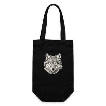 Wolf Wolf Head Black & White Drawn Art - Sac à bouteille - noir - Devant