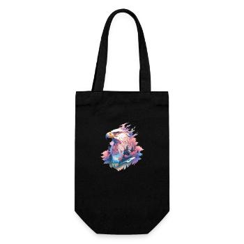 Eagle Head Nature Wilderness Forest Trees Mountains - Gift Bag for Bottles - black - Front