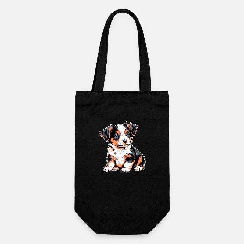 Cute puppy - Gift Bag for Bottles - black