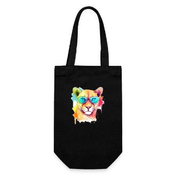 Rak the cougar - Gift Bag for Bottles - black - Front