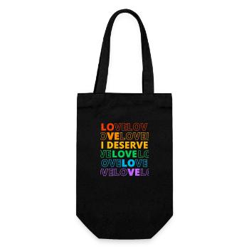 Gay Pride Parade LGBTQ+ Rainbow Flag Body Positive - Geschenkbeutel für Flaschen - Schwarz - Vorne