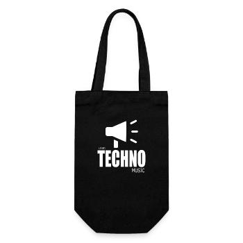 Laute Techno-Musik - Geschenkbeutel für Flaschen - Schwarz - Vorne