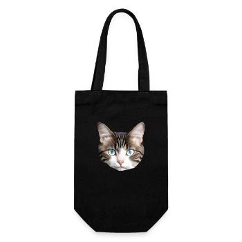 Cute cat - Gift Bag for Bottles - black - Front