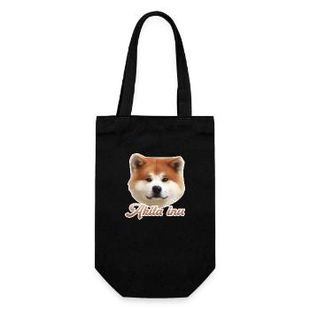 akita inu - Gift Bag for Bottles - black - Front