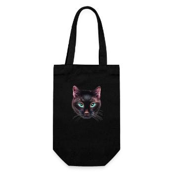 Black Cat not happy with blue eyes - Gift Bag for Bottles - black - Front