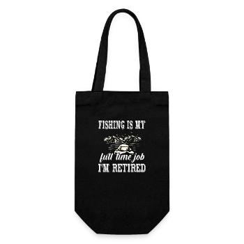 Carpfishing-lustiger Spruch - Geschenkbeutel für Flaschen - Schwarz - Vorne