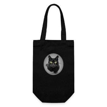 Superbe Chat Noir en train de Courir - Sac à bouteille - noir - Devant