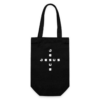 Jésus Jésus blanc - Sac à bouteille - noir - Devant
