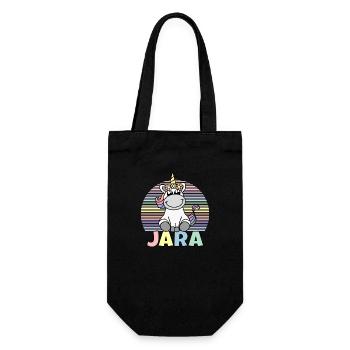 Jara Einhorn Name - Geschenkbeutel für Flaschen - Schwarz - Vorne