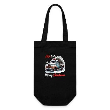 Old truck for Christmas - Gift Bag for Bottles - black - Front