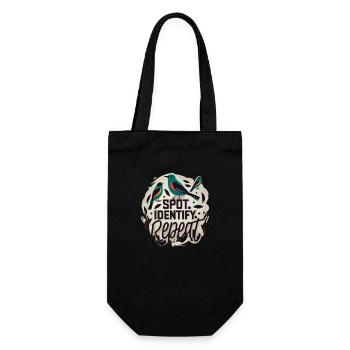 "Spot, Identify, Repeat" slogan - Gift Bag for Bottles - black - Front
