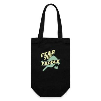 Fear The Paddle Pickleball Player - Gift Bag for Bottles - black - Front