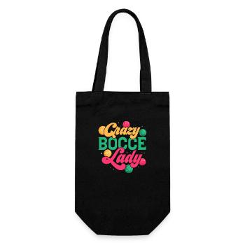 Crazy Bocce Lady Player Team Petangue - Gift Bag for Bottles - black - Front