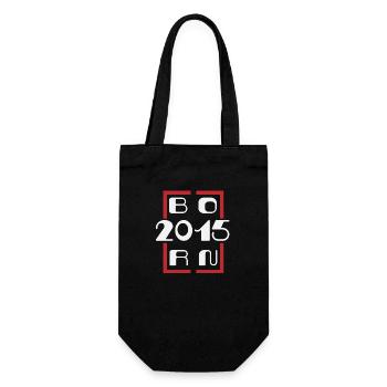 Born in 2015 - Anniversary 2015 - Gift Bag for Bottles - black - Front