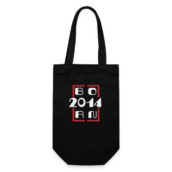 Jahrgang 2014 - Jubiläum 2014 - Geschenkbeutel für Flaschen - Schwarz - Vorne
