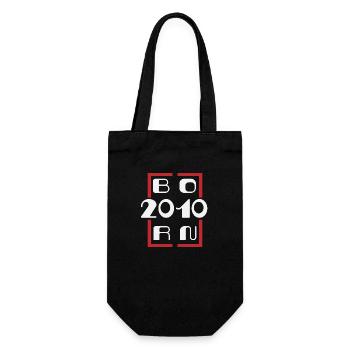 Born in 2010 - Anniversary 2010 - Gift Bag for Bottles - black - Front