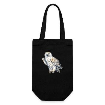 SnowyOwl 05 - Geschenkbeutel für Flaschen - Schwarz - Vorne