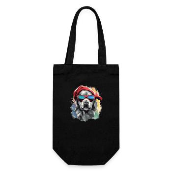 Magical Golden Retriever Christmas Dog in the Snow - Gift Bag for Bottles - black - Front