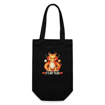 Year Of The Dragon Happy Chinese New Year 2024 - Geschenkbeutel für Flaschen - Schwarz - Vorne