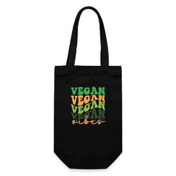 vegan vibes, veganuary, healthy eating, vegan - Gift Bag for Bottles - black - Front