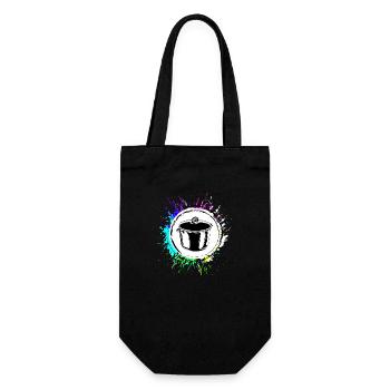 Kochtopf Icon Bunt Kochen - Geschenkbeutel für Flaschen - Schwarz - Vorne