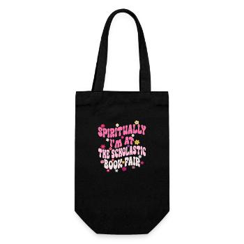 Spiritually i'm at The Scholastic Book Fair - Gift Bag for Bottles - black - Front