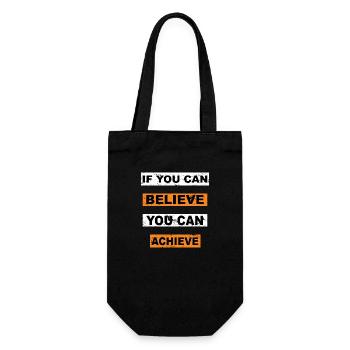 Wenn du glauben kannst, dass du es schaffen kannst, Buchstaben zu sagen - Geschenkbeutel für Flaschen - Schwarz - Vorne
