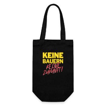 Keine Bauern, keine Zukunft - Geschenkbeutel für Flaschen - Schwarz - Vorne