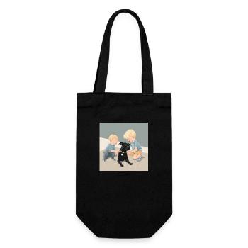 Le chien et ses enfants - Sac à bouteille - noir - Devant