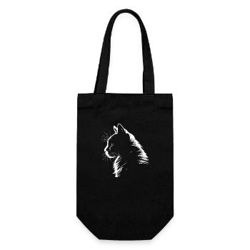 Katze, katzenmotiv - Geschenkbeutel für Flaschen - Schwarz - Vorne